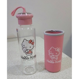 Hello Kitty耐熱玻璃水瓶(附保護套)