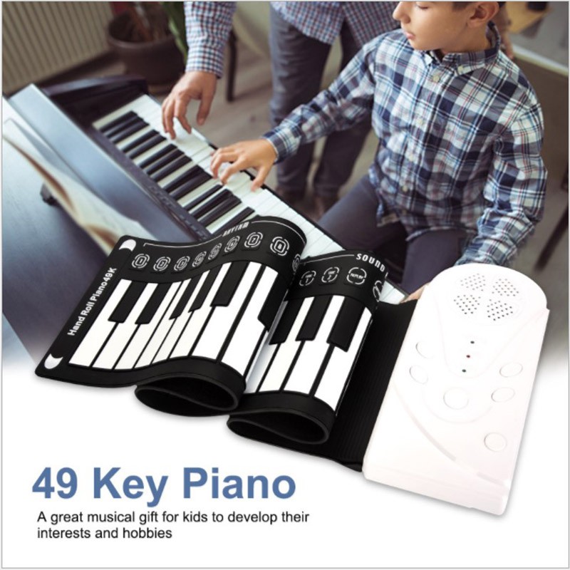 49鍵童手捲鋼琴  折疊式手捲鋼琴 便攜式手捲鋼琴軟鋼琴