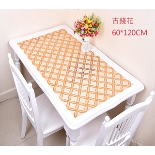 60*120CM桌巾.PVC防水防油長桌布.歐式燙金茶几布.萌萌豬生活館