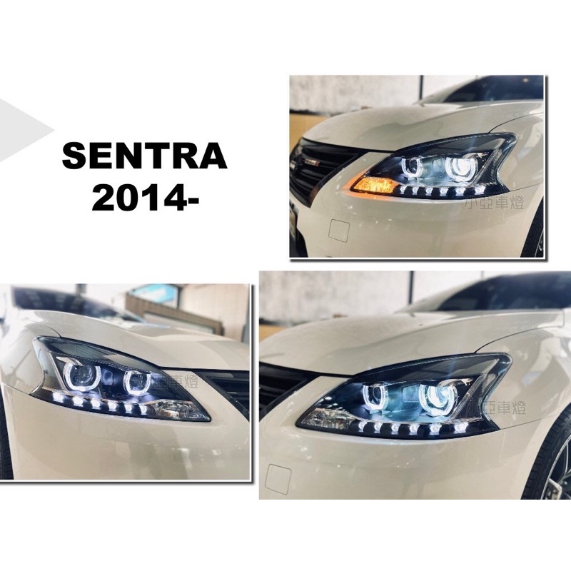 小亞車燈改裝＊全新 SUPER SENTRA 2012 2013 類BMW雙圓 LED導光式 R8 魚眼 大燈