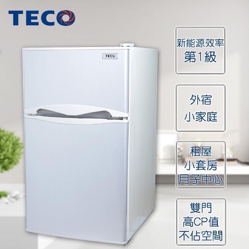 TECO 東元 小冰箱 R1001W 100公升 雙門小冰箱 冰箱