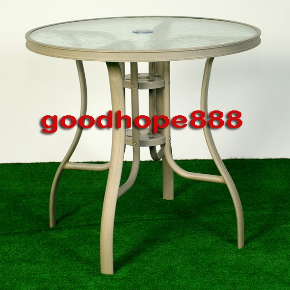Goodhope-樂活-直徑90CM鋁合金玻璃休閒圓桌-SH-8A47A121(DIY)(角落咖啡午茶/手搖茶飲水果茶)