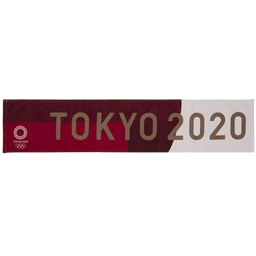 『Medianoche選物』2020東京奧運 Tokyo 2020 滿版字 長型毛巾 紅色 官方周邊商品