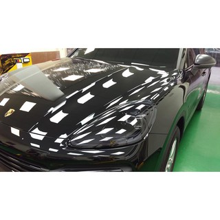 Porsche Cayenne(黑)引擎蓋美國頂級TPU犀牛皮保護膜包膜