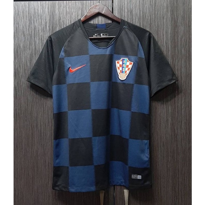 （客訂勿下標）正品NIKE耐吉 2018足球世界盃 克羅埃西亞客場 男棋盤電繡圓領短袖球衣M
