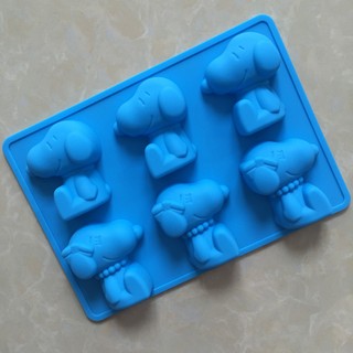 矽膠-6連史努比狗狗手工皂模 布丁模 果凍模 巧克力模 黏土手工藝材料