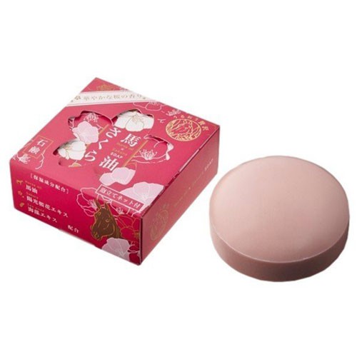 日本 櫻花馬油 護膚皂 盒裝香皂 100g 附起泡網✿