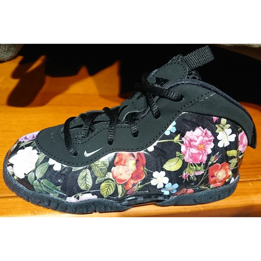 2019 二月 NIKE LITTLE POSITE ONE PREMIUM TD 休閒鞋 黑花卉 AT8250-001