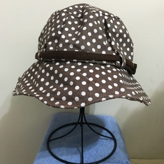 防曬必備🎩全新🎩福華名品購入- 咖啡色圓點遮陽帽