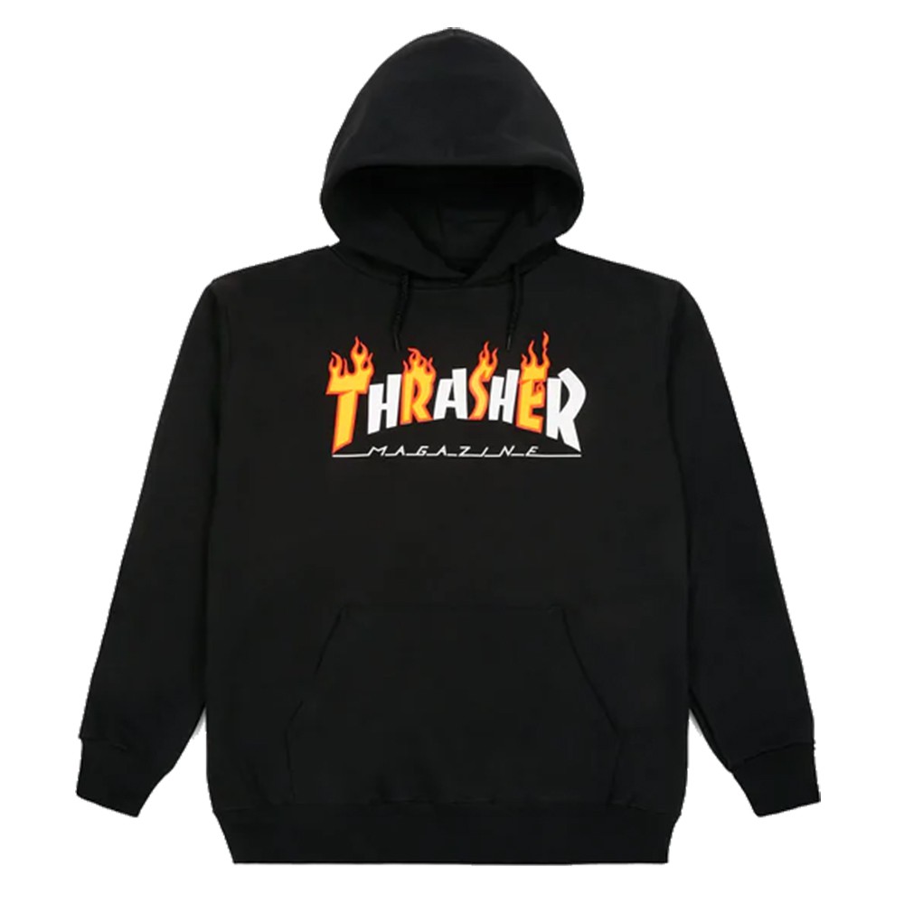 THRASHER FLAME HOOD BLACK 火焰 帽T 黑【A-KAY0】【144569BLAC】
