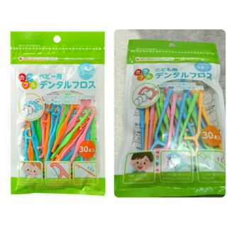 日本 阿卡將 彩色嬰兒牙線棒30入裝