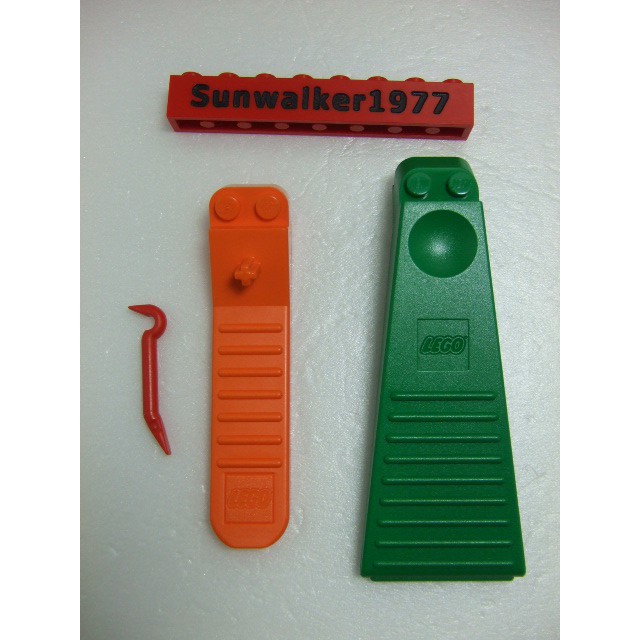 合售【積木2010】樂高 LEGO 630 樂高 拆卸器 / 橘色+綠色+鐵撬 道具/ 無包裝 / 92585