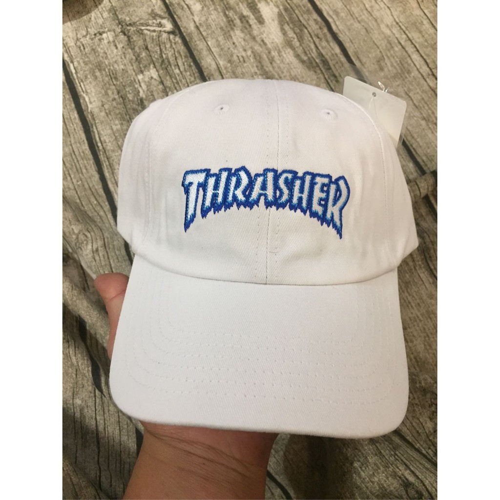 Thrasher 日版 日支線 ice logo 白 彎帽 老帽 電繡