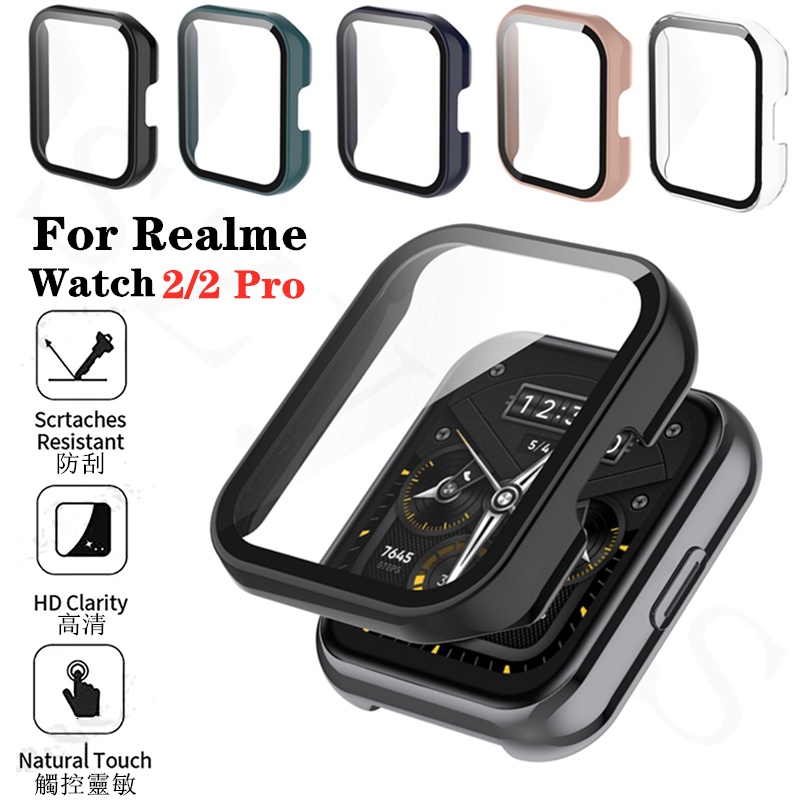 Realme Watch 2/2 Pro/3/3 Pro錶殼 鋼化玻璃+PC 2合1保護套 適用於Realme智能手錶