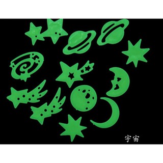 【億金壁貼】14 綠色 地球宇宙兒童房 房間裝飾 夜光貼片 墻貼 窗貼 貼紙 螢光發光立體壁貼