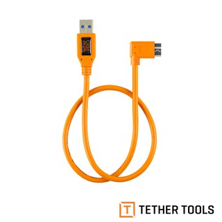 Tether Tools CU61RT02-ORG USB3.0 轉 USB3.0 MicroB 直角 傳輸線 0.5M