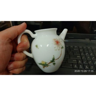 桃子-全新青白瓷紅菊執壺型茶海/泡茶陶瓷器具