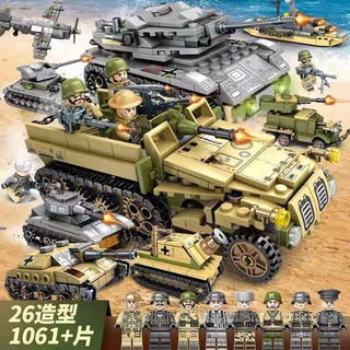 相容樂高Lego益智進口積木履帶式坦克軍事裝甲車二戰高難度益智拼裝小顆粒