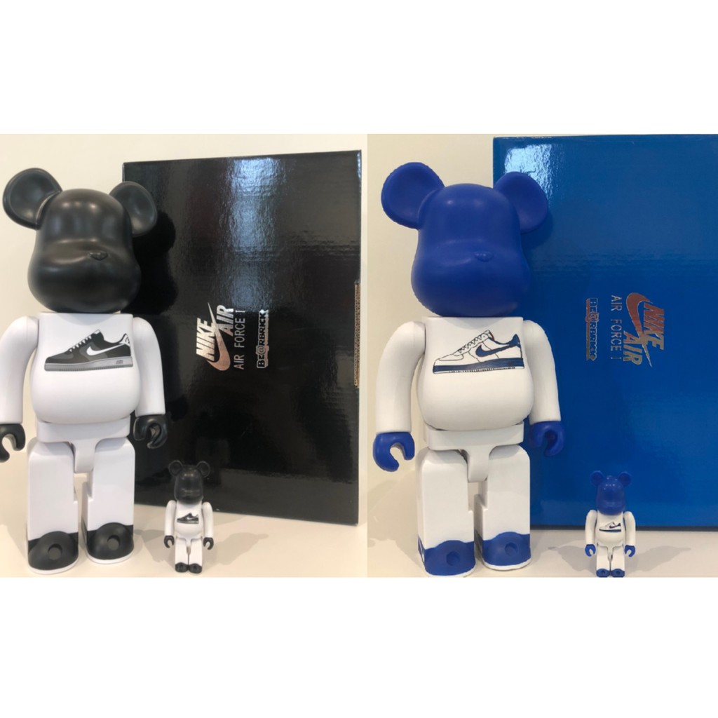 Be@rbrick Nike AIR Force 1_Black&amp;Blue_藍黑兩款一組