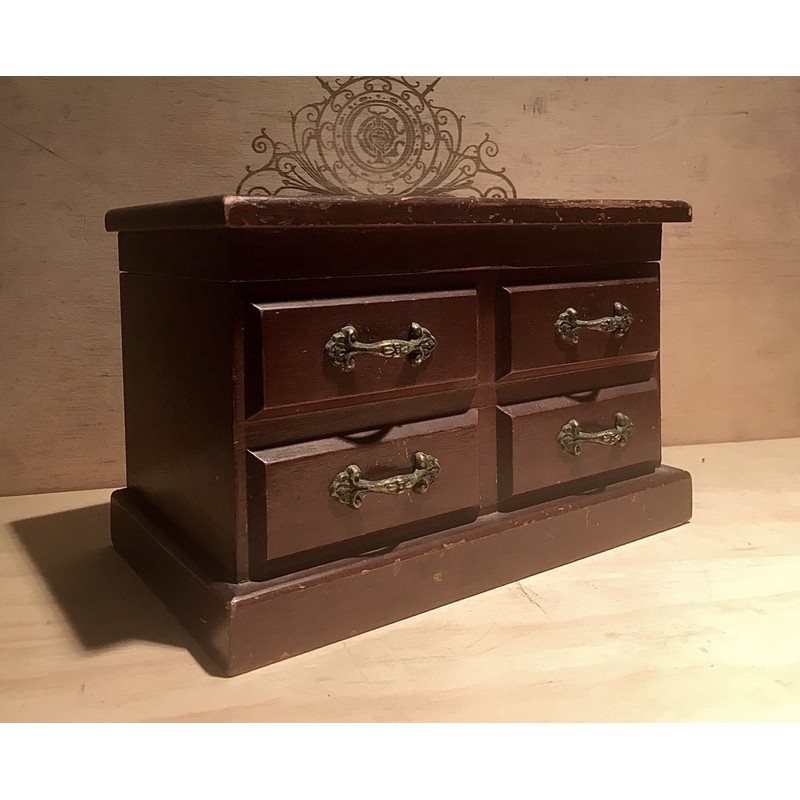早期 古典實木飾品收納音樂盒 飾品收納櫃 實木飾品收納櫃 實木音樂盒 戒指收納櫃 飾品櫃 飾品盒 音樂盒
