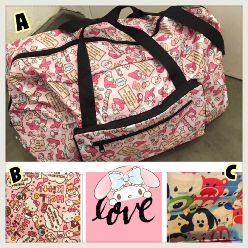 ✈️美樂蒂&amp;Hello Kitty&amp;迪士尼tsum 輕巧摺疊旅行收納袋 ✈️