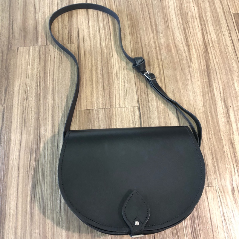 Zatchels 真皮 馬鞍包 劍橋包 黑 大