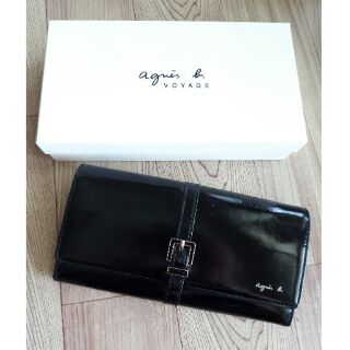 最後降價正品agnes b專櫃購買黑色真皮長夾