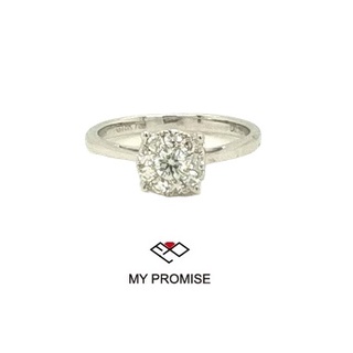 【My Promise 鑽誓山盟】 天然鑽石 18K九圍一戒指 RDF11586 放大1.5克拉效果 情人節禮物五倍券