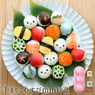 asdfkitty*日本正版 ARNEST小圓球型3連飯糰模型含海苔打洞器/小丸子飯糰/一口壽司