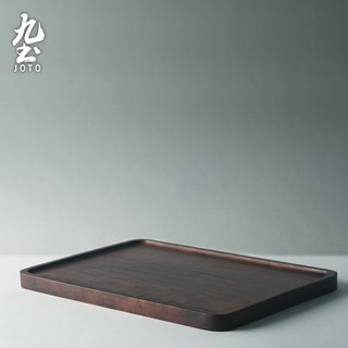 九土手工日式原木茶托盤茶具託盤黑胡桃木茶托功夫乾泡臺果盤家用餐盤茶點盤木質茶盤胡桃木小號大號茶道配件茶盤PJR0040