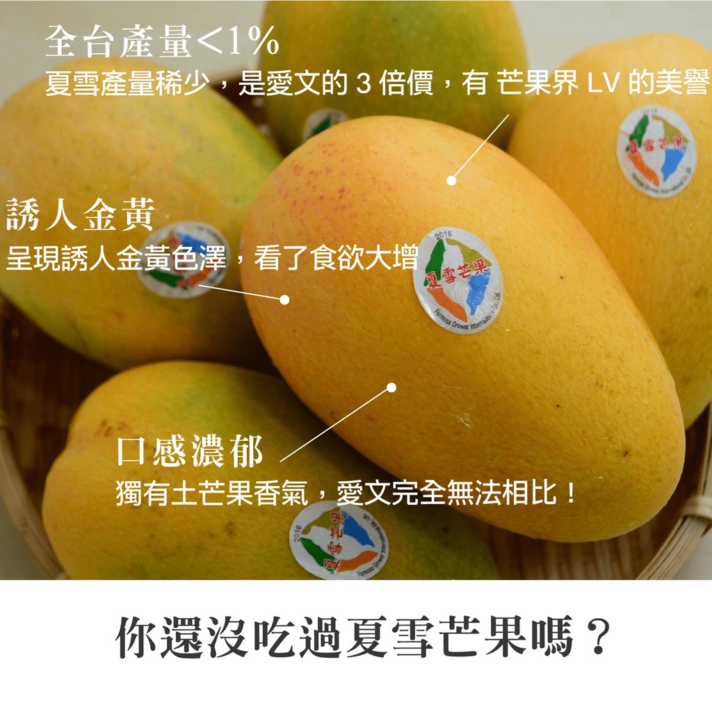 夏雪芒果農場現摘直送關注折100 可打統編無毒農法認證貼紙在欉黃草生栽培送禮芒果 蝦皮購物