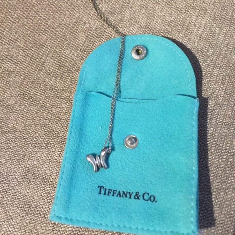 保證真品Tiffany&amp;Co.925 純銀蝴蝶項鍊