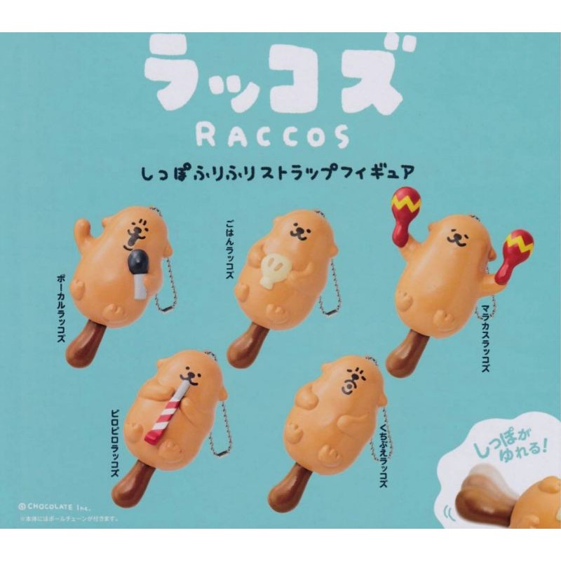 全新 Raccos 扭蛋 5入 海獺吊飾 公仔 搖搖尾巴公仔 手拿貝殼 嘟嘴海獺 轉蛋 玩具 尾巴搖搖 吊飾 水獺 掛飾