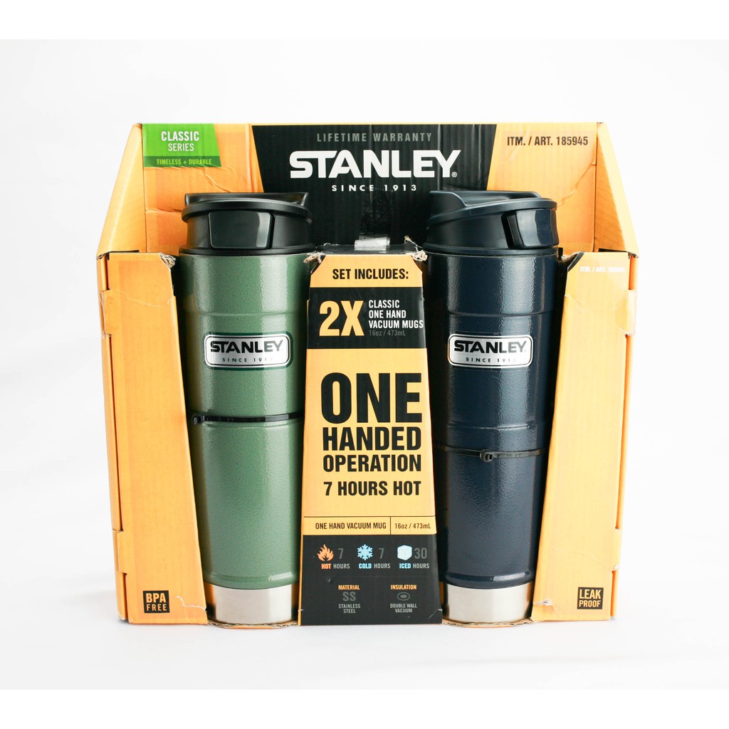 Stanley 不鏽鋼保溫杯 2 件組 綠 + 藍(美式大賣場價77折)