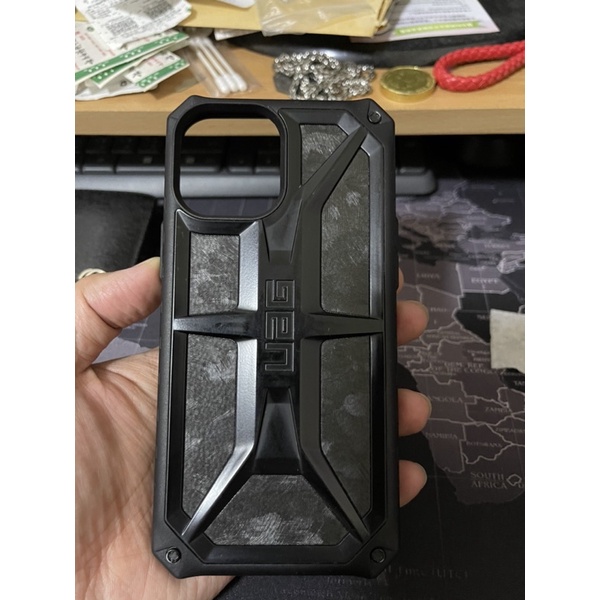 二手美國購入正版【UAG】iPhone 12Pro Max （6.7）頂級版耐衝擊保護殼  黑色（類似雲母紋路）