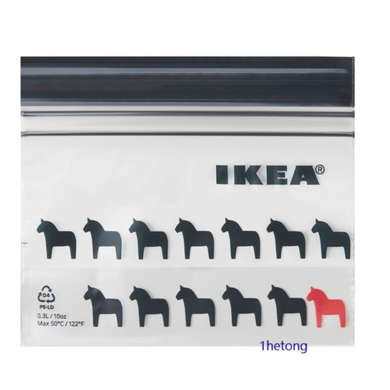 《現貨》小紅豆代購 IKEA ISTAD 保鮮袋 黑色 獨角獸 0.3L 不含BPA 環保材質 可重複使用