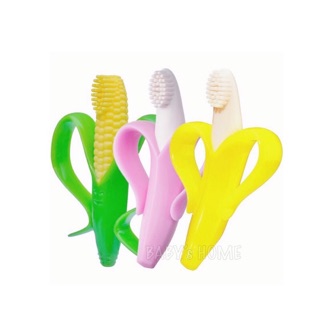現貨‼️香蕉固齒器 玉米牙刷 寶寶矽膠磨牙棒 食品級矽膠兒童磨牙棒牙膠 雙色 香蕉牙刷