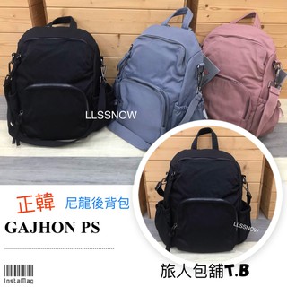 韓國品牌 GAJHON PS 太空尼龍後背包 正韓後背包- 背開防盜拉鍊設計 小後背包 女生後背包 女包 (現貨)