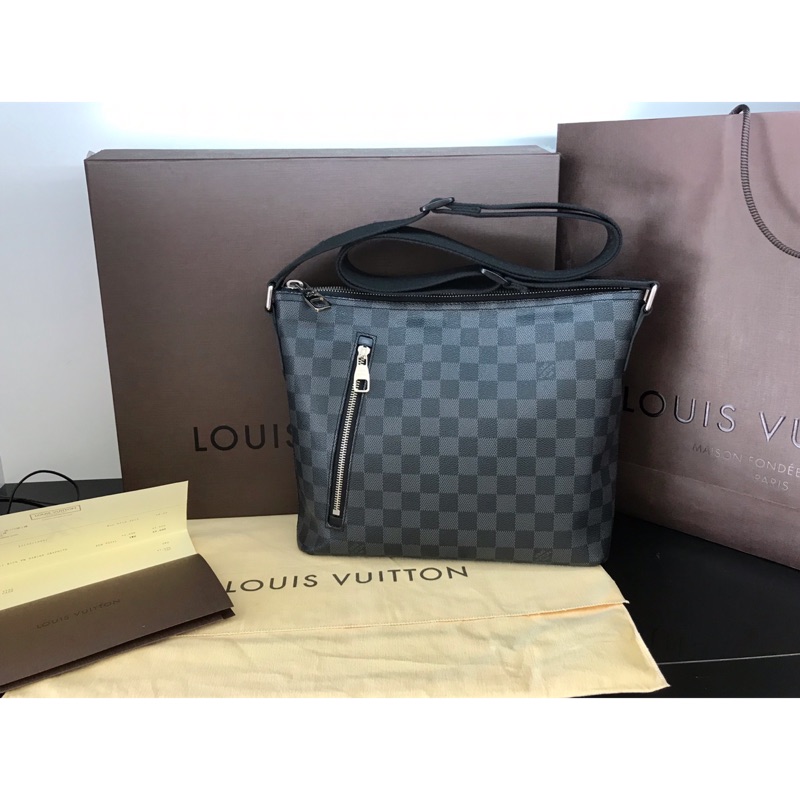 Louis Vuitton LV N41211 MICK PM 黑棋盤格紋斜背包