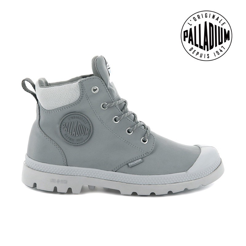 《9成新 7號》Palladium Pampa Lite+ Cuff WP 輕量防水靴-中性-灰色7號（鞋盒還在喔）
