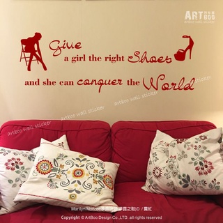阿布屋壁貼》Marilyn Monroe夢露語錄(夢露之鞋)D‧ 壁貼 鞋子精品店面居家佈置 高跟鞋櫃