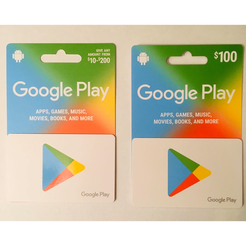 美國Google Play 美金$100 $200 儲值卡 Gift Card