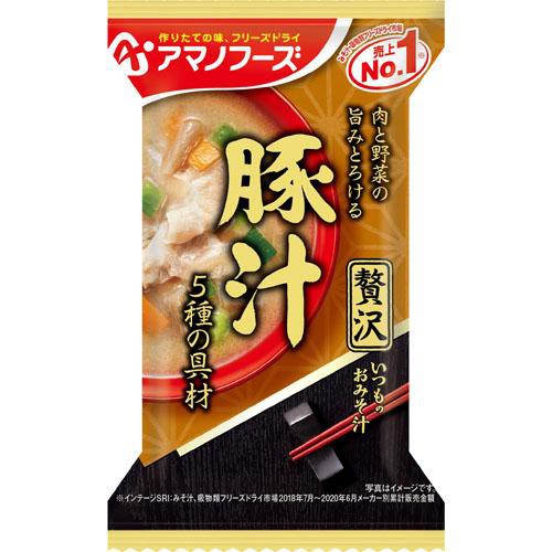 【預購】日本 天野實業 Amano 豬肉味噌湯 10包/組 低熱量 低卡路里 即食沖泡 露營防災 桃子小姐日貨