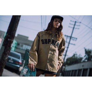 supreme snap front twill jacket