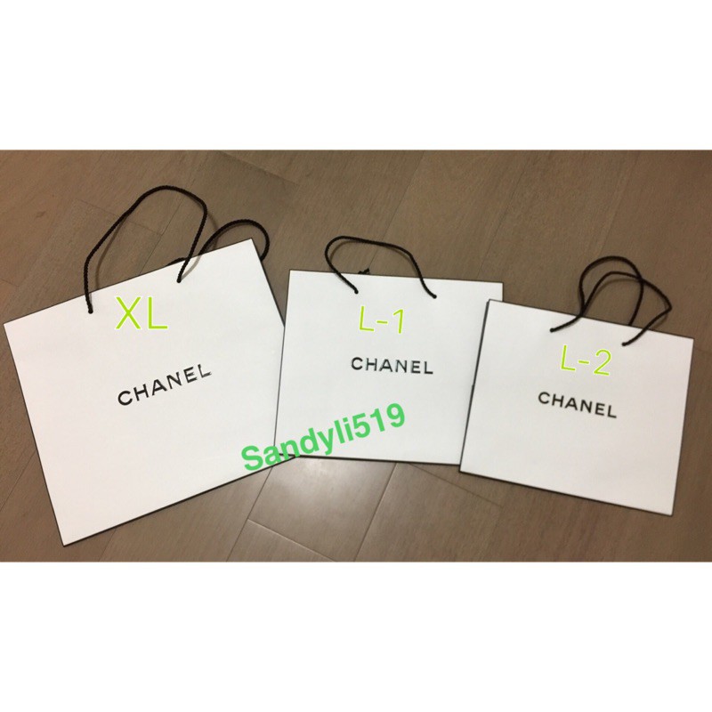 CHANEL 香奈兒 🔥新款黑邊白底 黑色LOGO紙袋／提袋／禮品包裝袋 Armani提袋