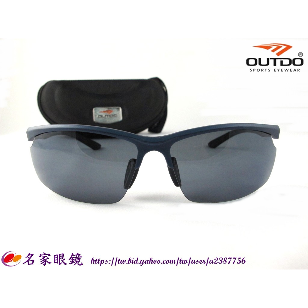 《名家眼鏡》OUTDO黑色鏡面偏光消光藍鏡框運動太陽眼鏡 ※適合騎單車、運動、跑馬拉松AL160 P3【台南成大店】