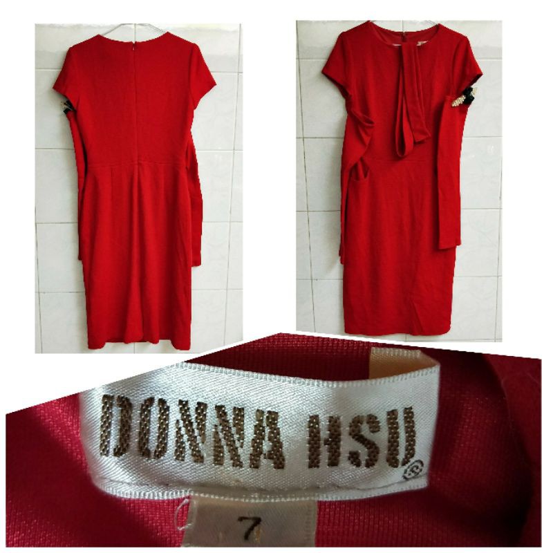 （出清）Donna Hsu /六藝設計師：紅色毛料洋裝小禮服-7♥更多好商品⏩賣場