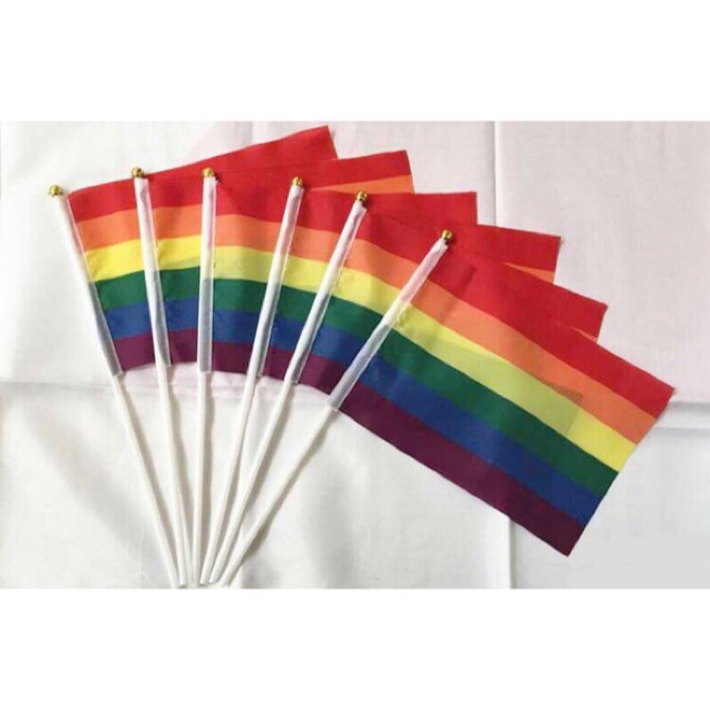 【港都六號舖】六色彩虹手搖旗 彩虹旗 🌈🌈🌈 跨性別 雙性戀 泛性戀 同志 遊行 婚姻平權