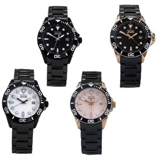 【NATURALLY JOJO】潛水圈陶瓷個性腕錶 四色任選  現代鐘錶