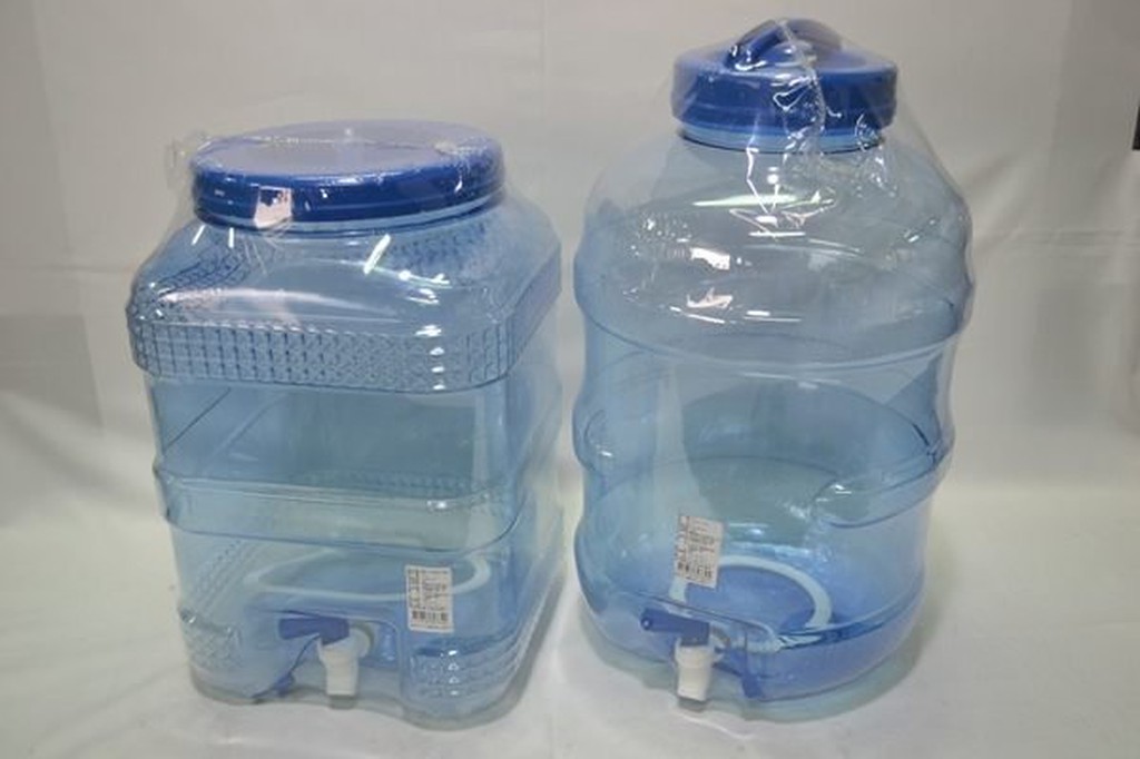 @妙奇特@台灣製造 晶美20公升 圓桶形/方桶形礦泉飲水桶 PET桶 透明給水 衛生可靠